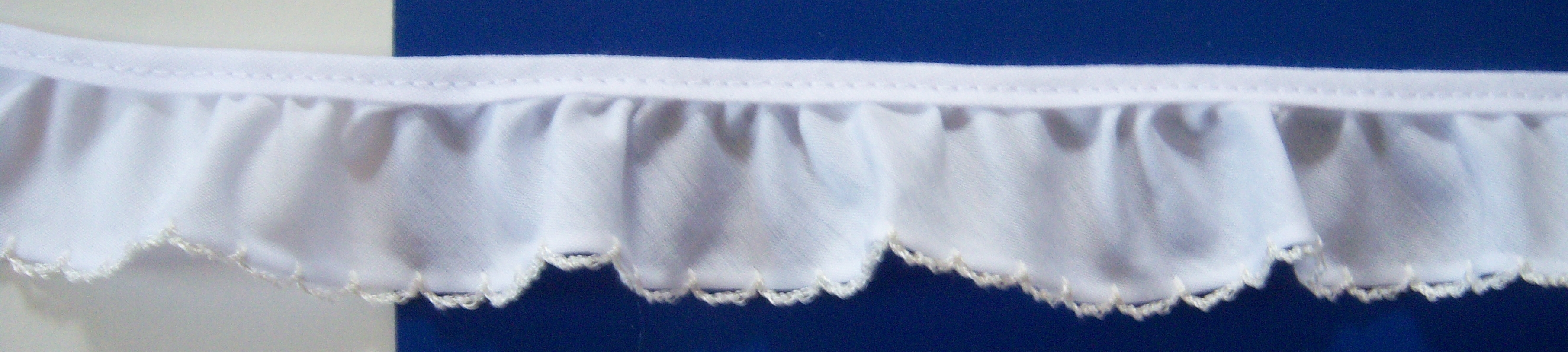 White 1" Poly/Cotton Ruffled Lace