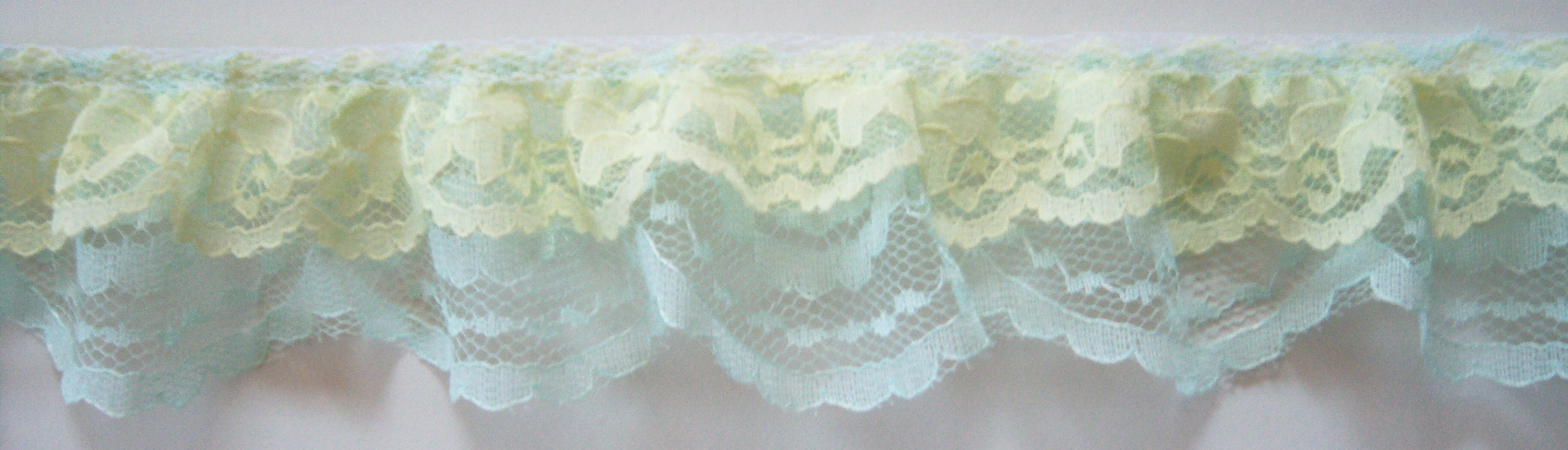 Yellow/Mint Double Gathered Lace