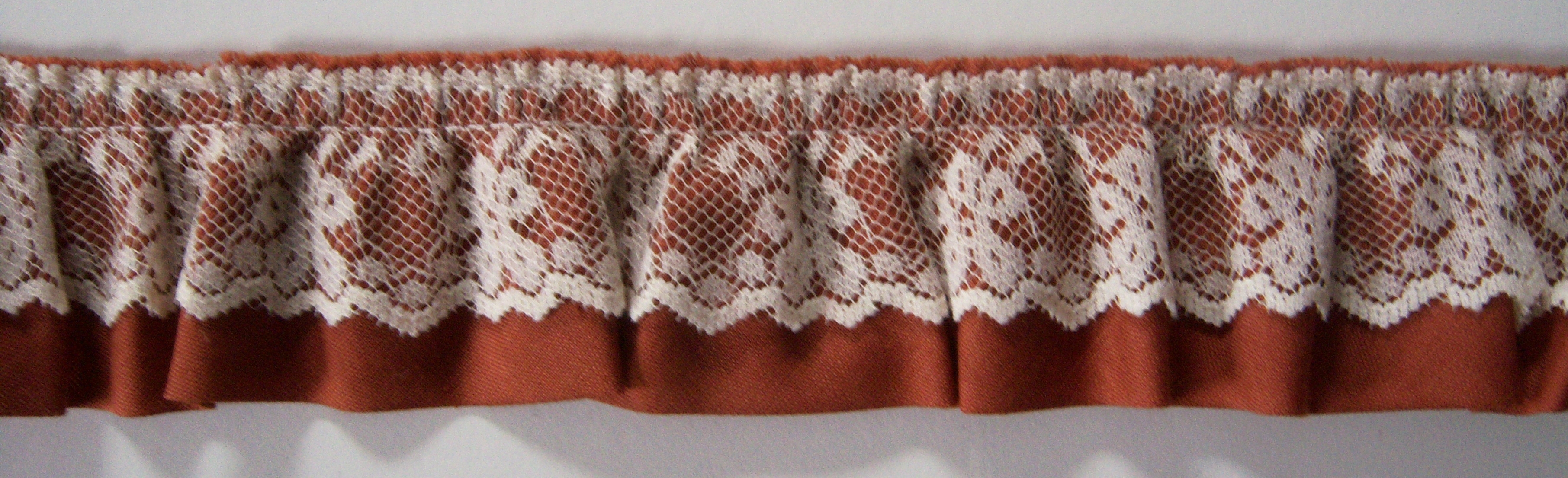 Natural Lace/Sienna Ruffled Poly Cotton