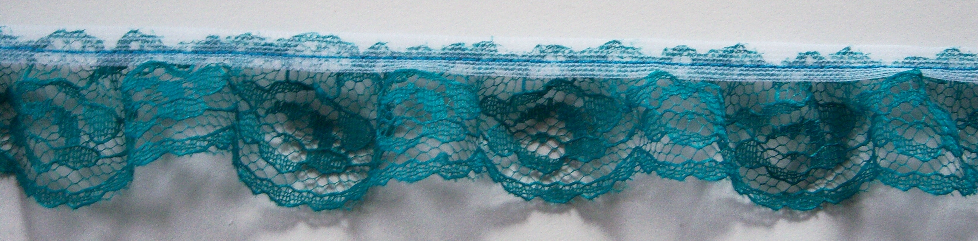 Teal 1 1/4" Ruffled Lace
