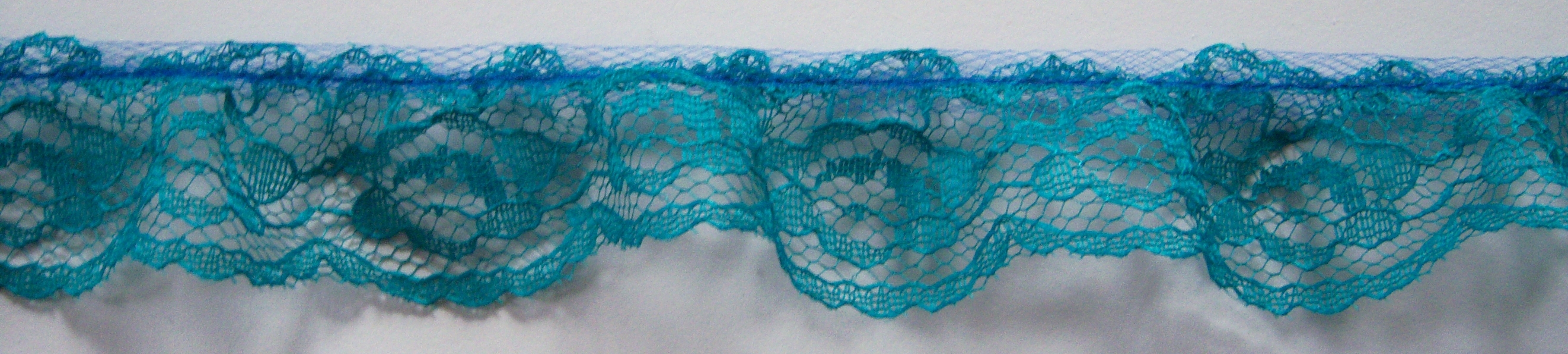 Teal 1 1/4" Ruffled Lace