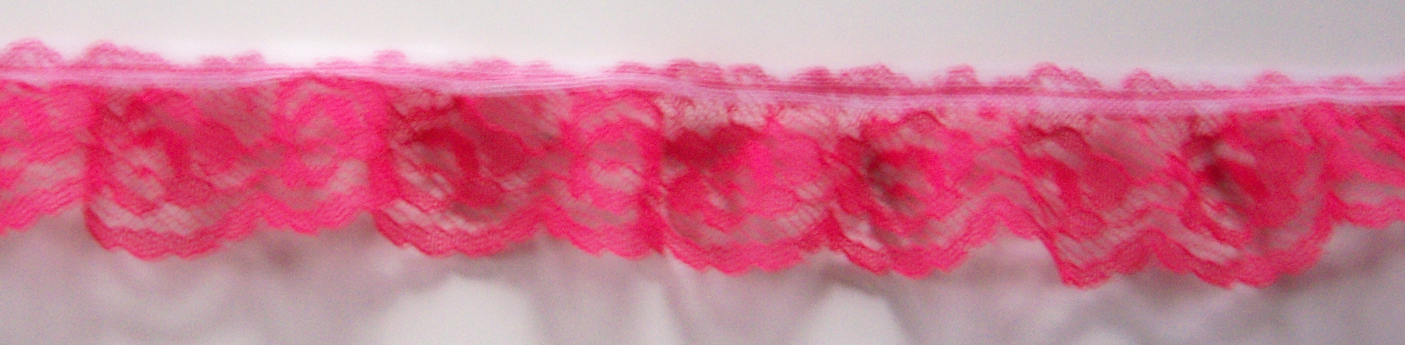 Hot Pink 1 1/4" Ruffled Lace