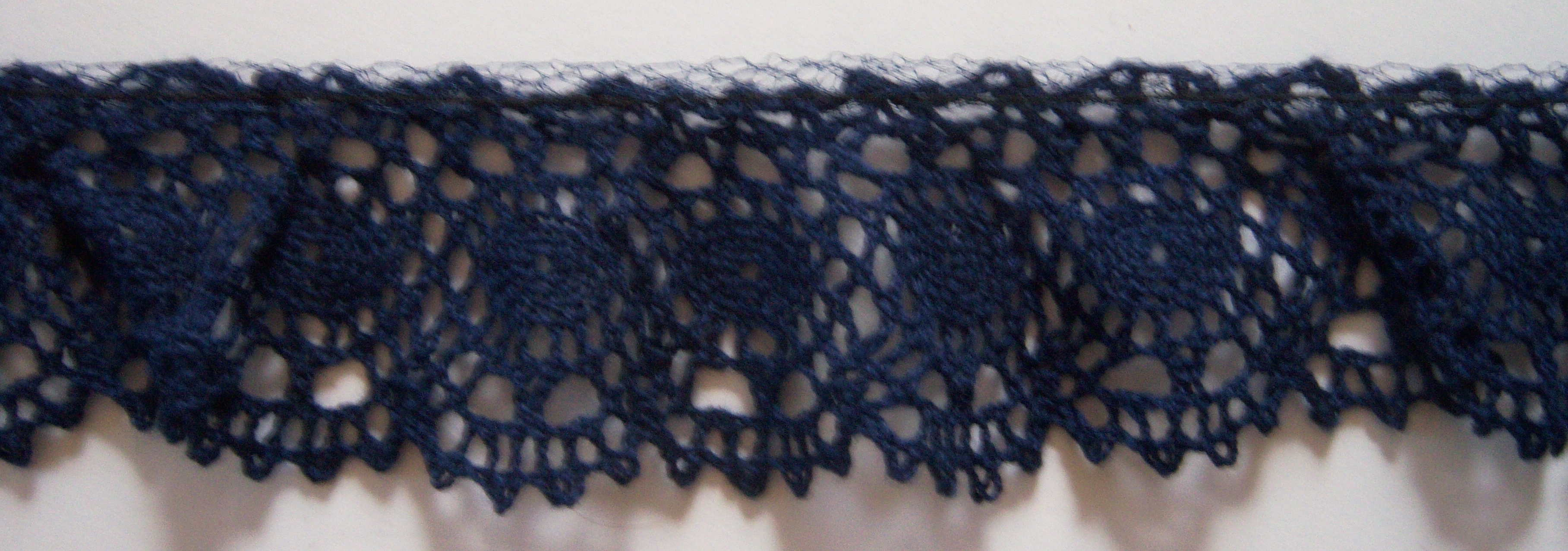 Navy Cotton 2" Gathered Cluny Lace