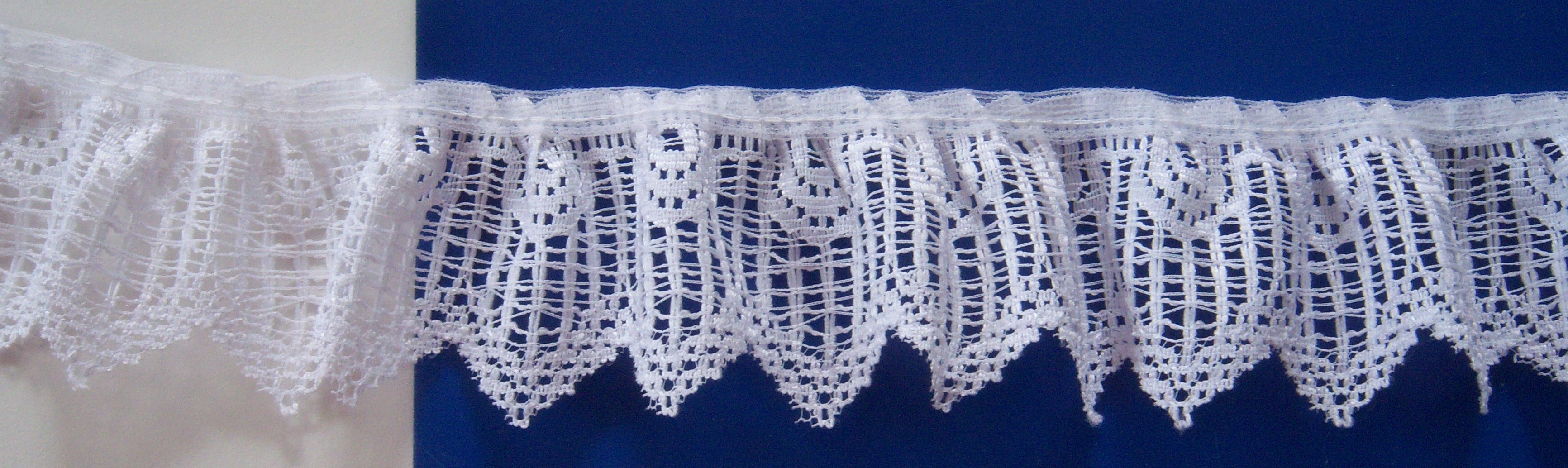 White 1 3/4" Ruffled Lace