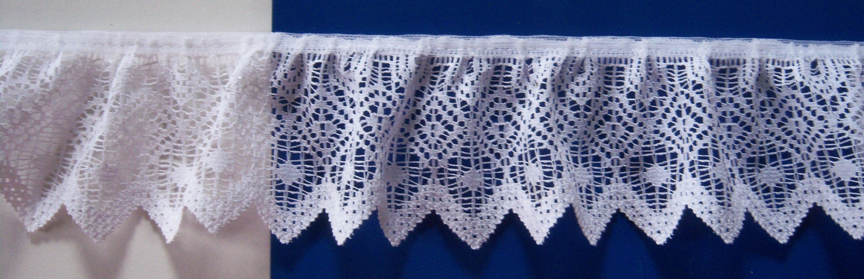 White 2 1/2" Ruffled Lace