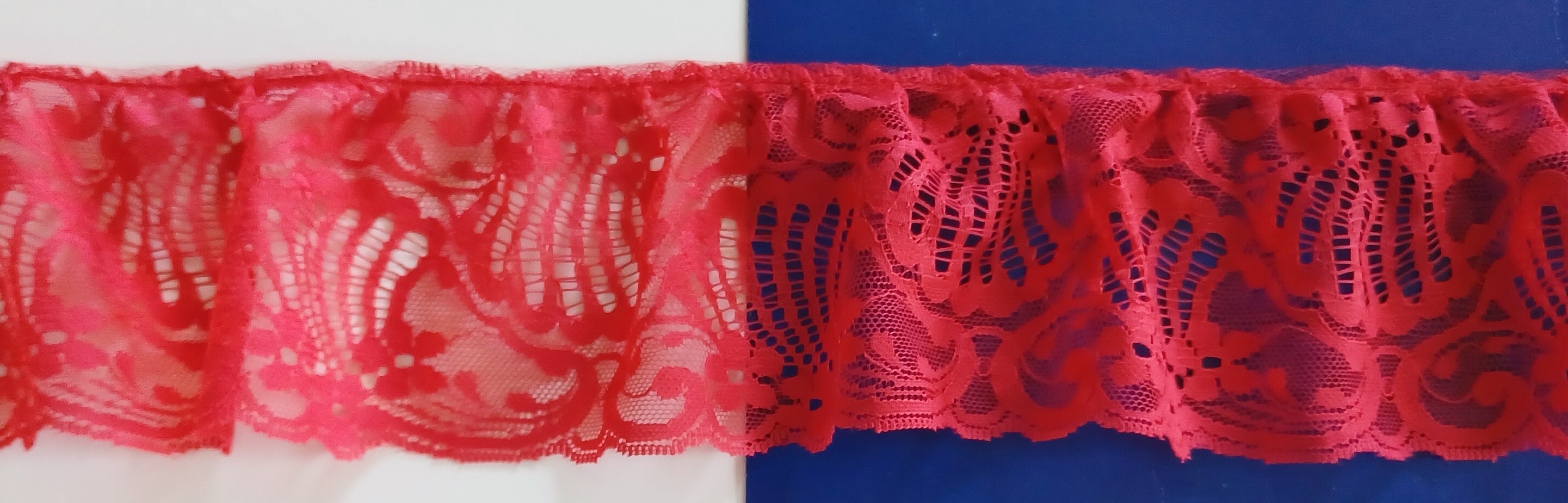 Cherry Red 3 1/2" Ruffled Lace