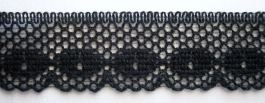 Black 1" Cotton Lace