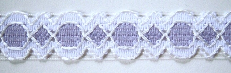 White/Orchid 9/16" Lace