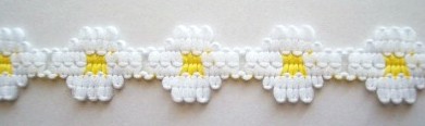 White/Lemon 9/16" Flower Lace
