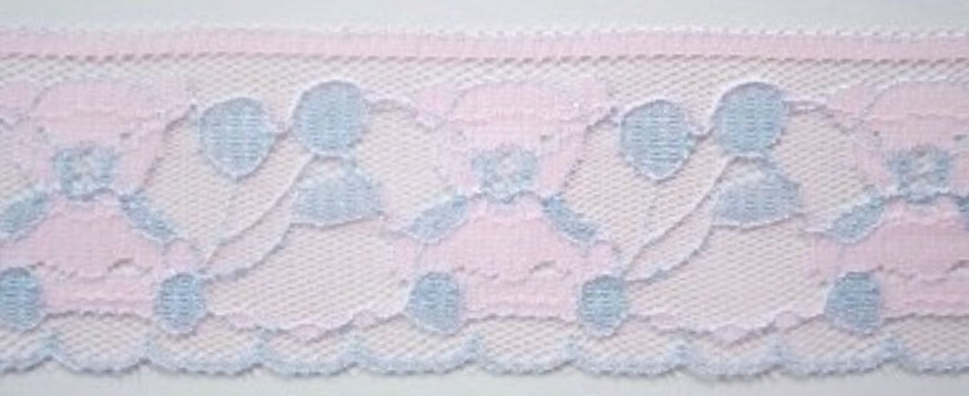 Pink/Blue Bears 2" Lace