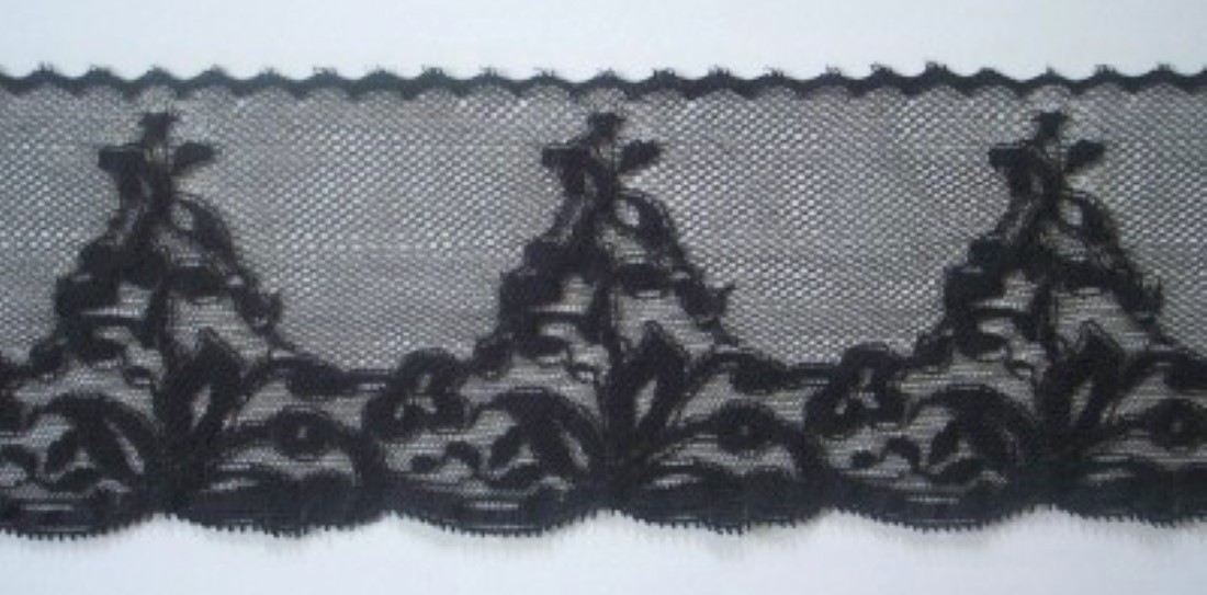 Black 3 3/8" Nylon Lace