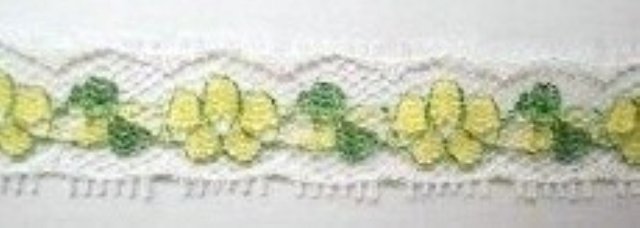 White/Yellow/Green 5/8" Lace