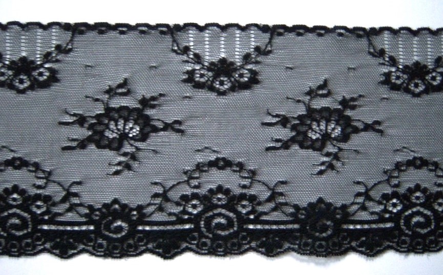 Black 5" Nylon Victorian Lace