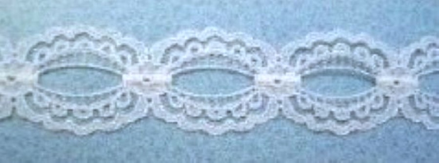 White Entredeaux 1 3/8" Polyester Lace