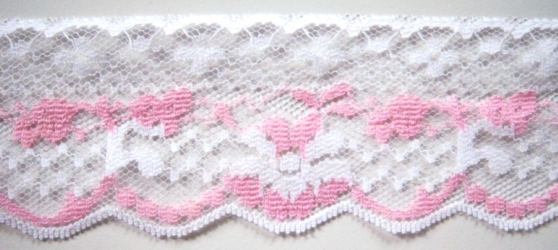 White/Pink 2" Lace
