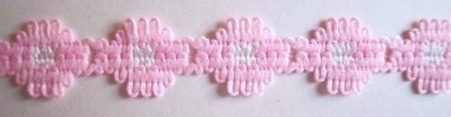 Pink/White 1/2" Flower Lace
