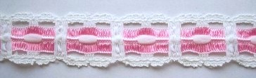 White/Pink 7/8" Lace