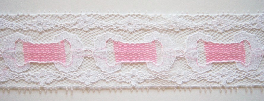 White/Pink 1 3/4" Lace