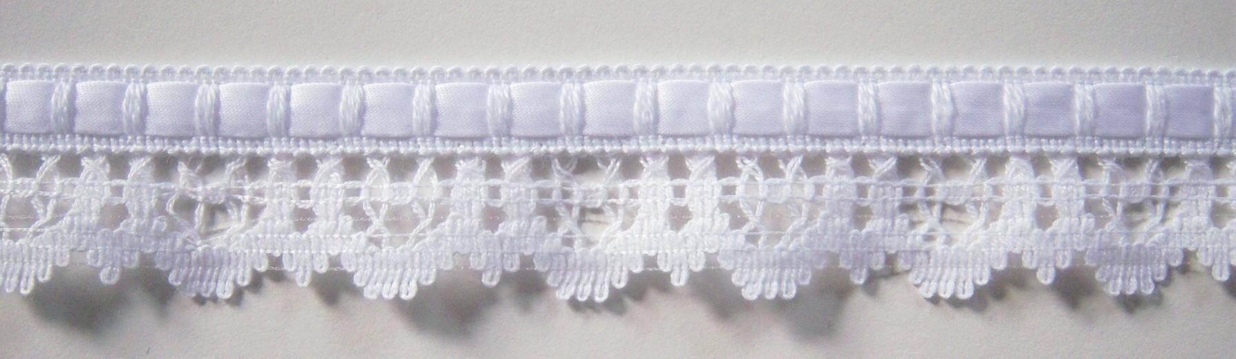 White 1 1/4" Cotton Beaded Lace