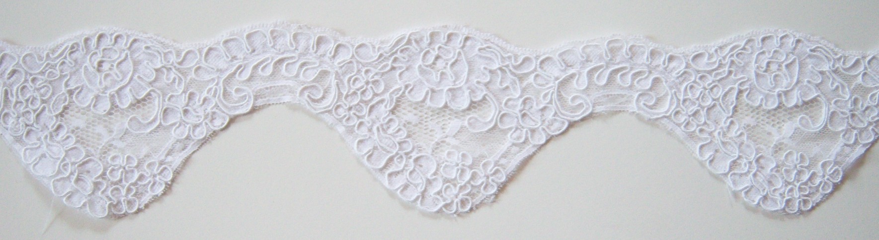 White Embroidered 3 1/2" Lace