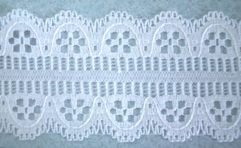White 2 1/8" Nylon Lace
