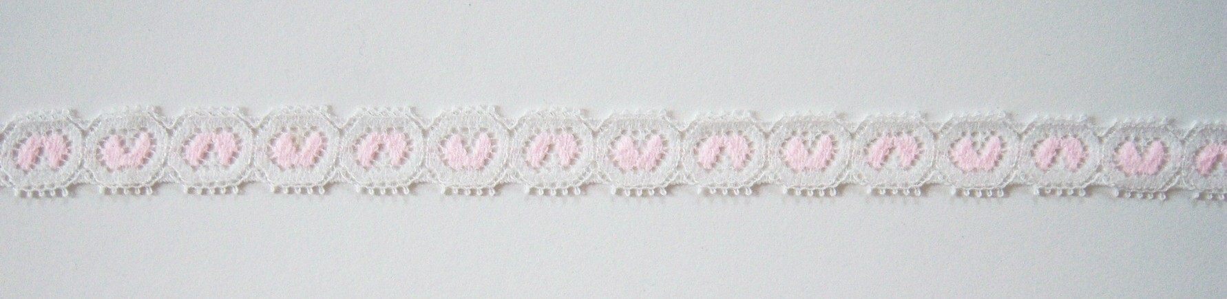 White/Pink 9/16" Nylon Lace