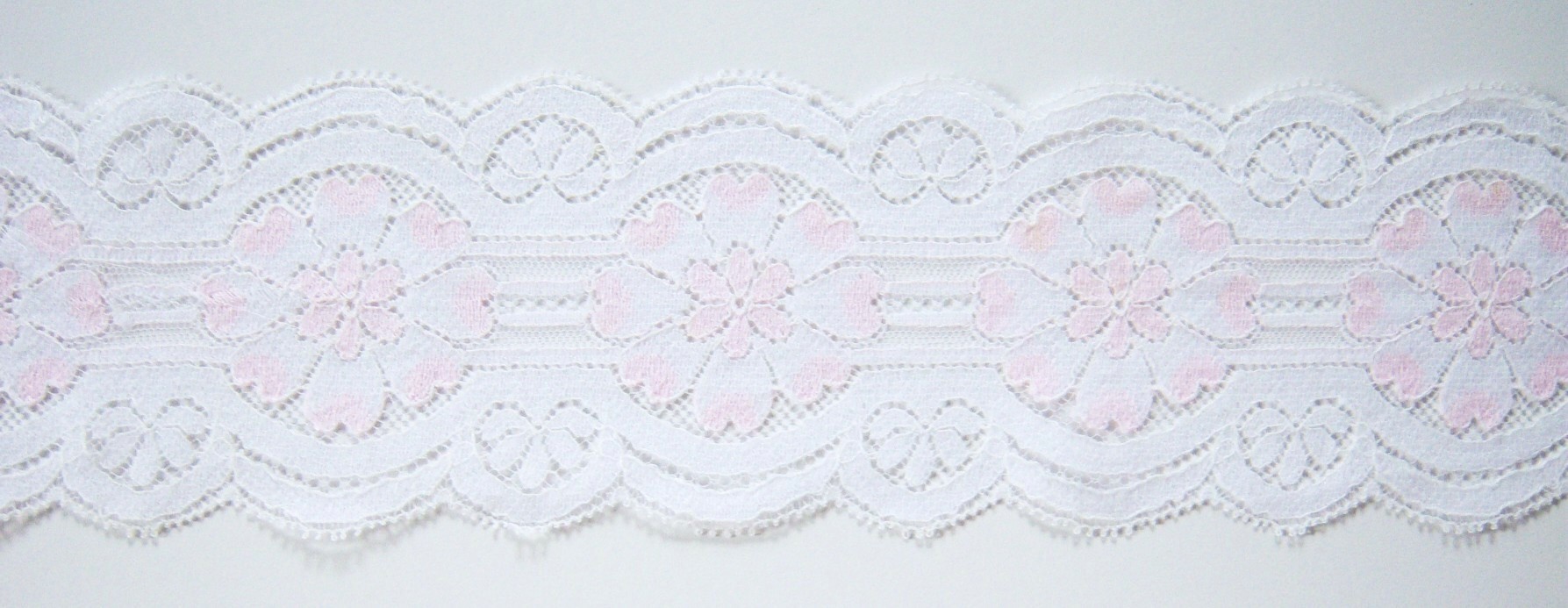 Star White/Pink 3 1/4" Nylon Lace
