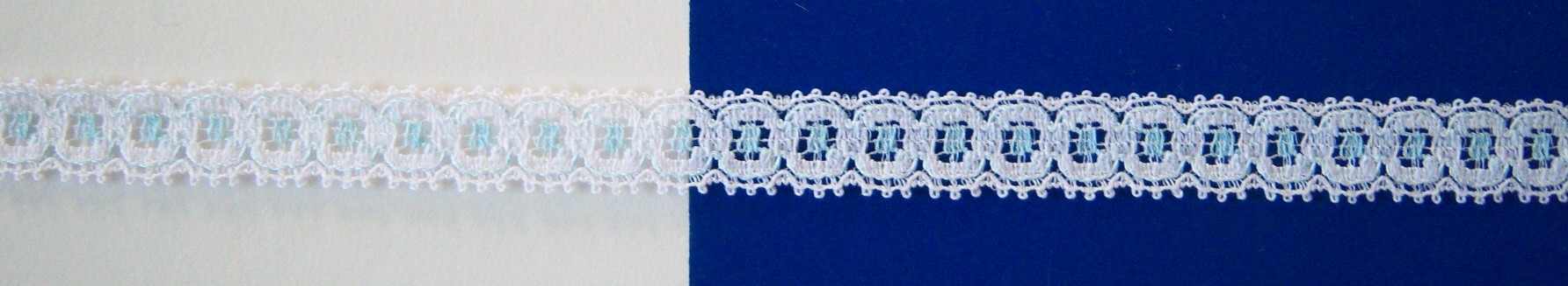 White/Blue 1/2" Lace
