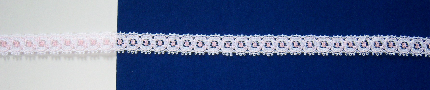 White/Pink 1/2" Lace