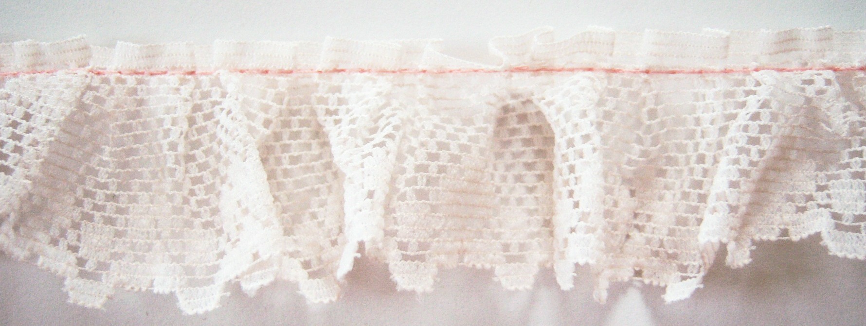 Off White 1 1/2" Gathered Lace
