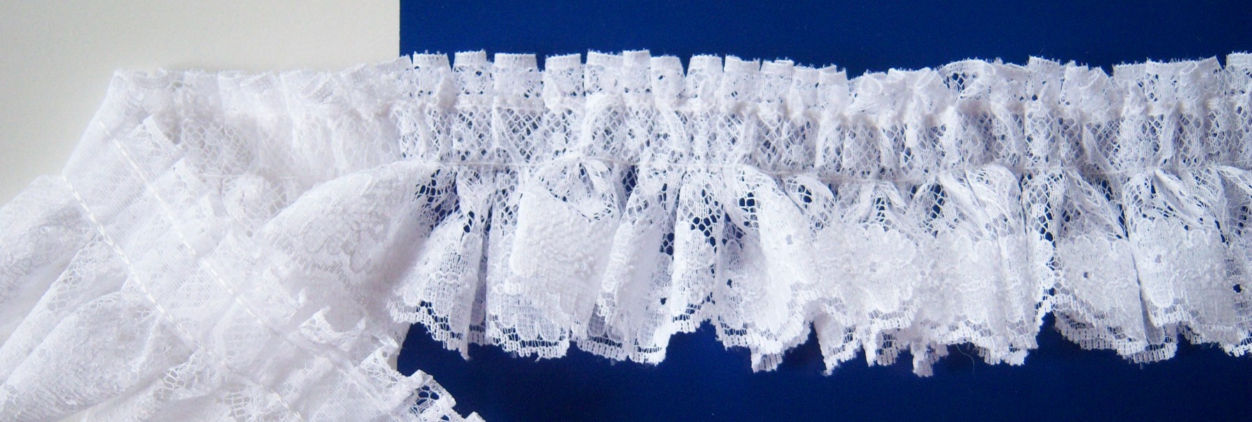 White 2 1/2" Gathered Lace