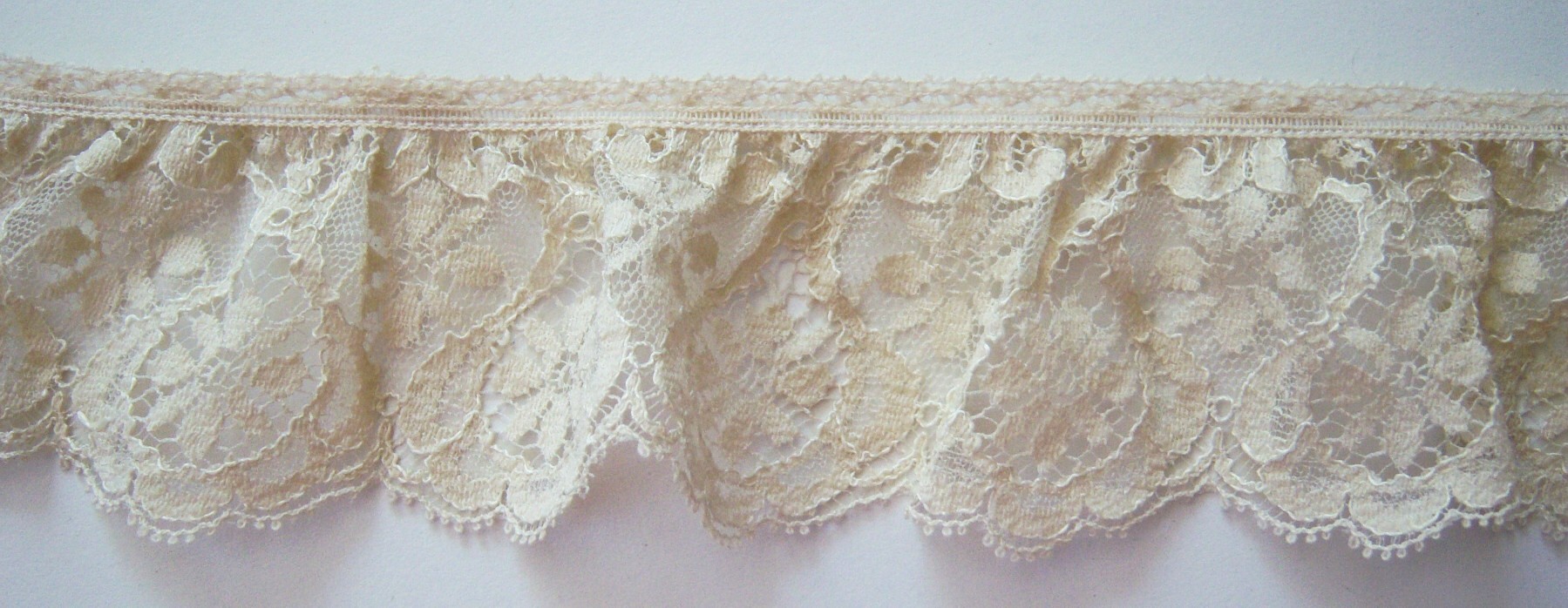 Golden Beige 2" Gathered Lace