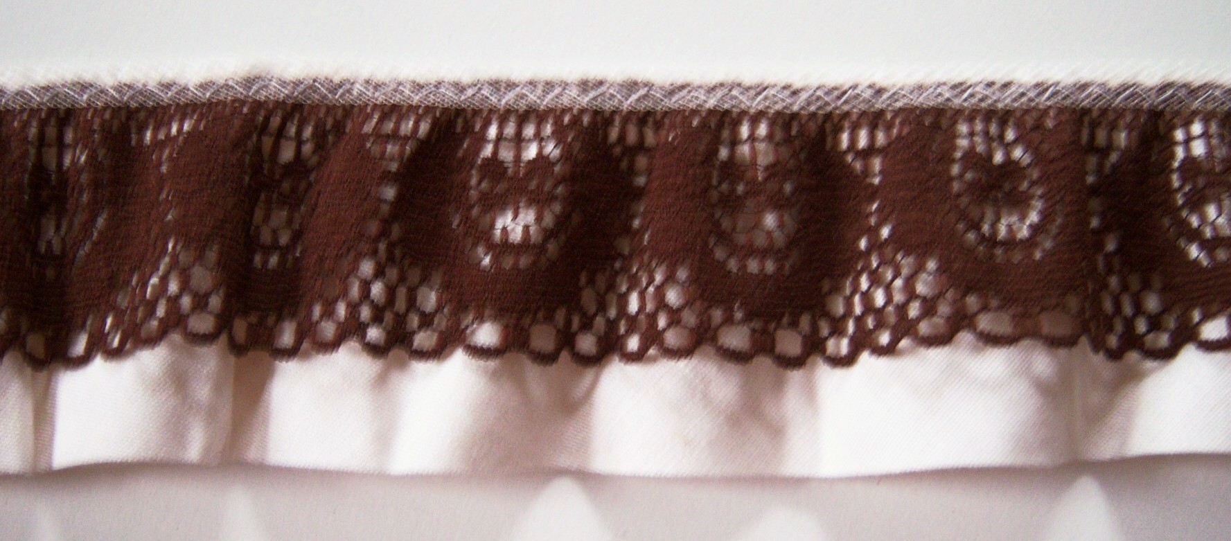 Natural/Chocolate 2" Gathered Lace