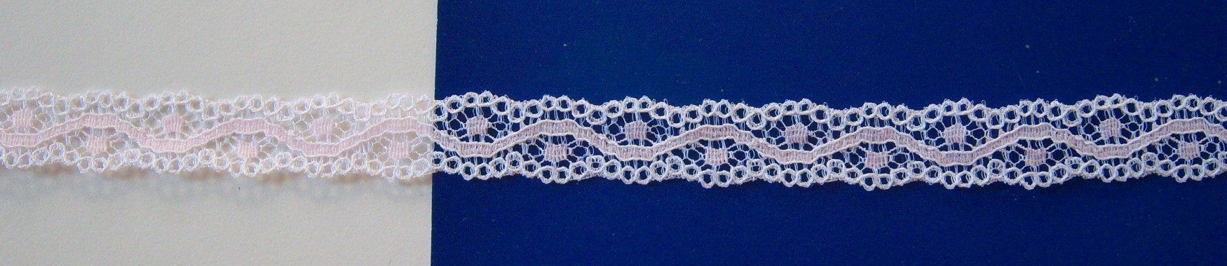 White/Pink 5/8" Lace