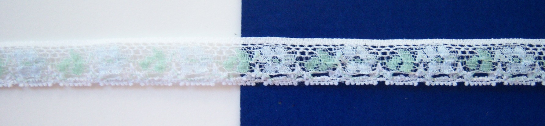 White/Mint/Blue 3/4" Nylon Lace