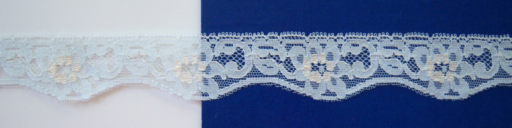 Powder Blue/Ivory 1 1/4" Nylon Lace