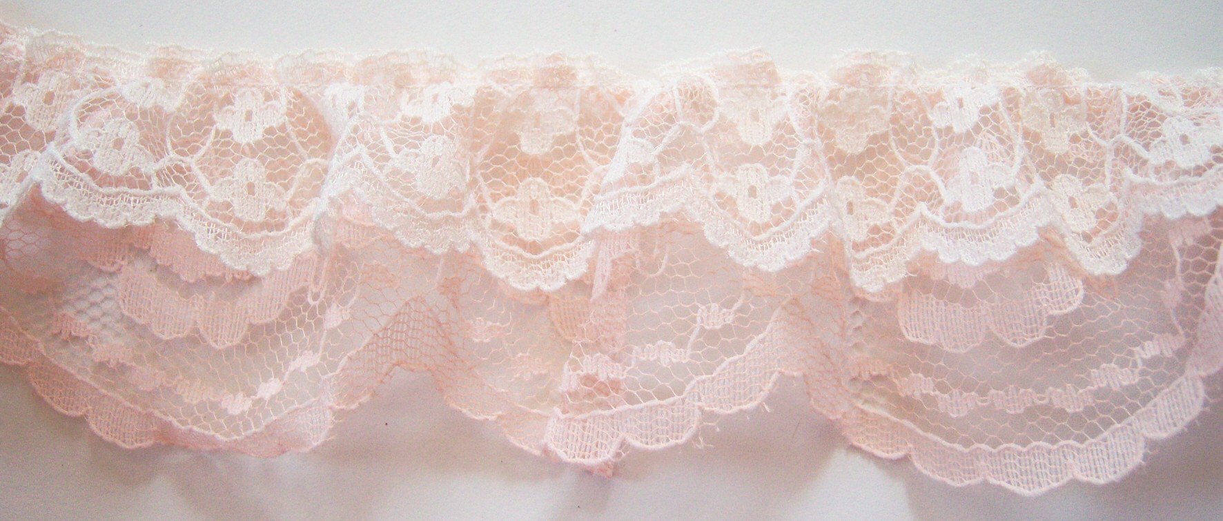 Candlelight/Peach Double Gathered Lace
