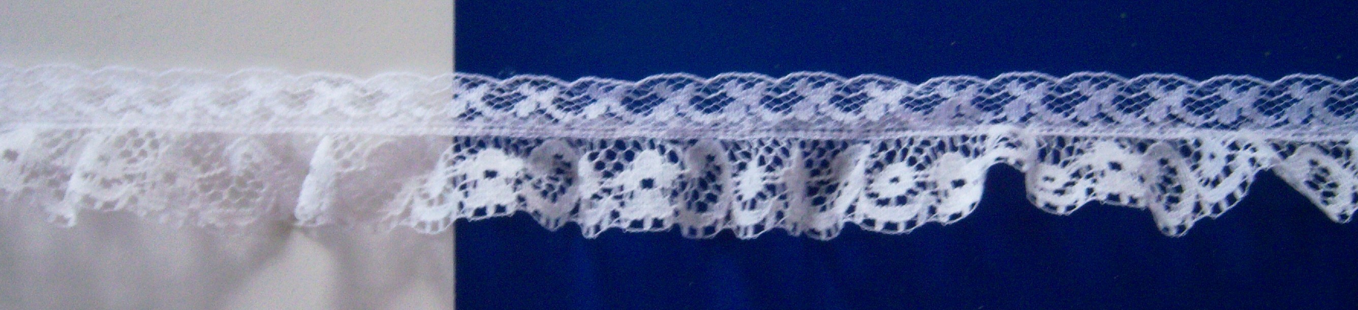 White 1 1/8" Gathered Craft Lace