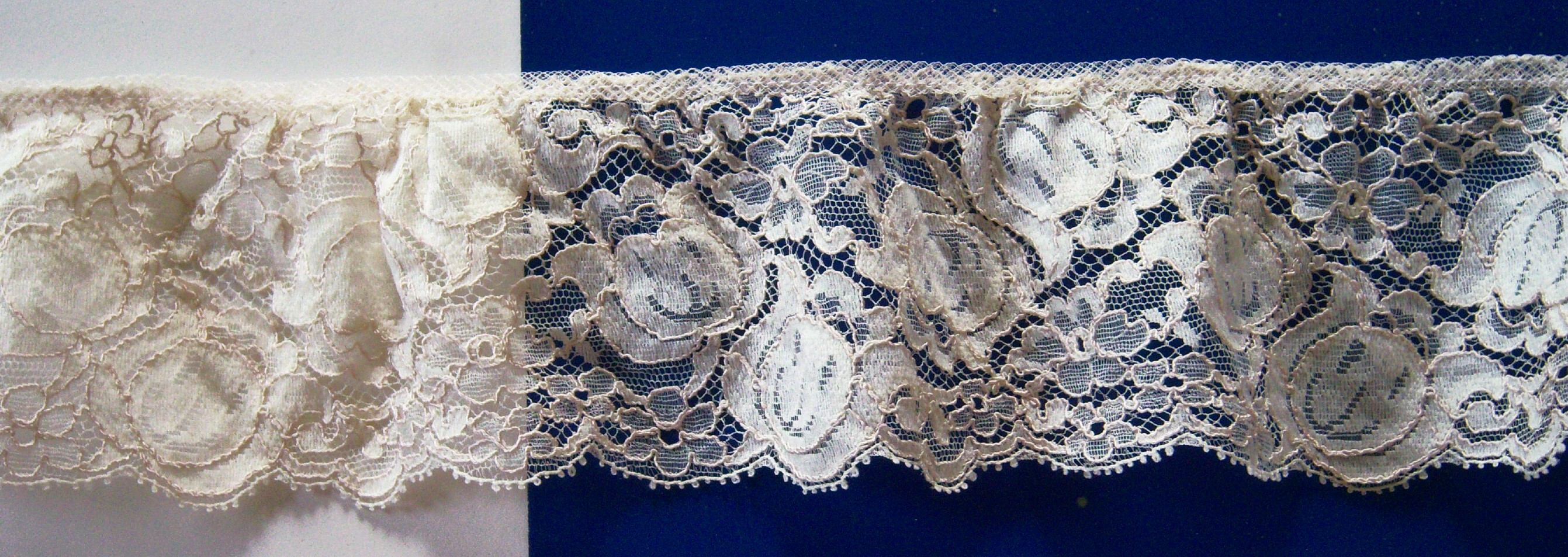 Pearl/Nude 3" Gathered Nylon Lace