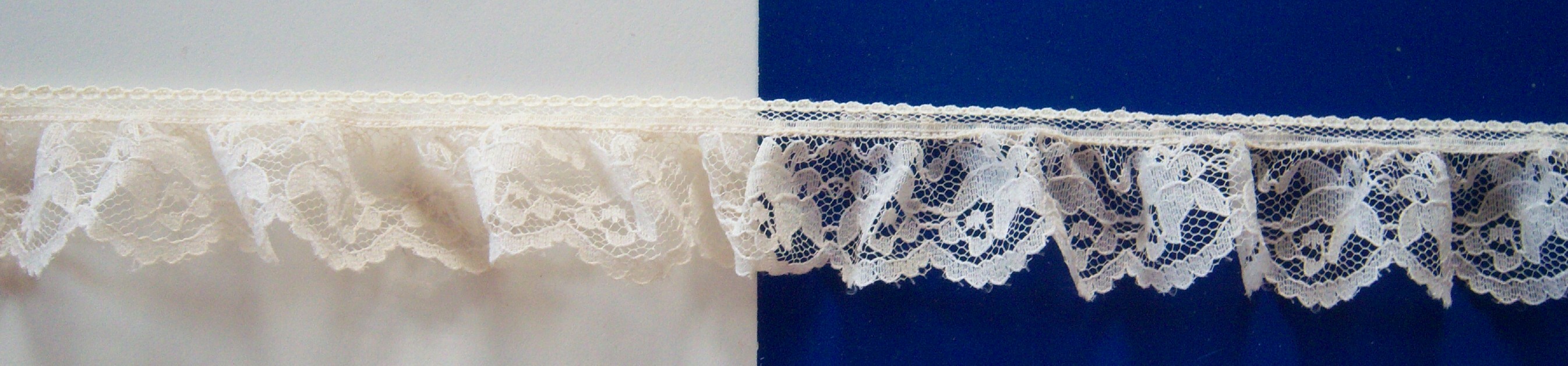 Oyster 1 1/4" Gathered Lace