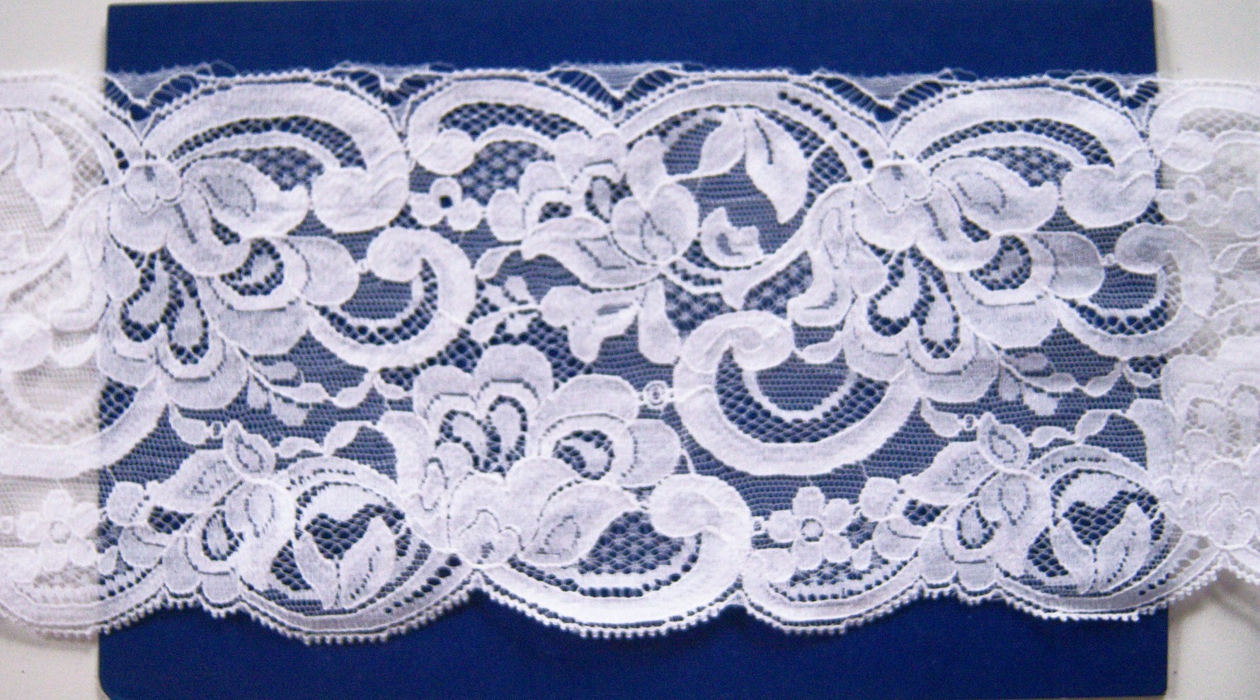 White Embroidered Nylon 4 3/4" Lace