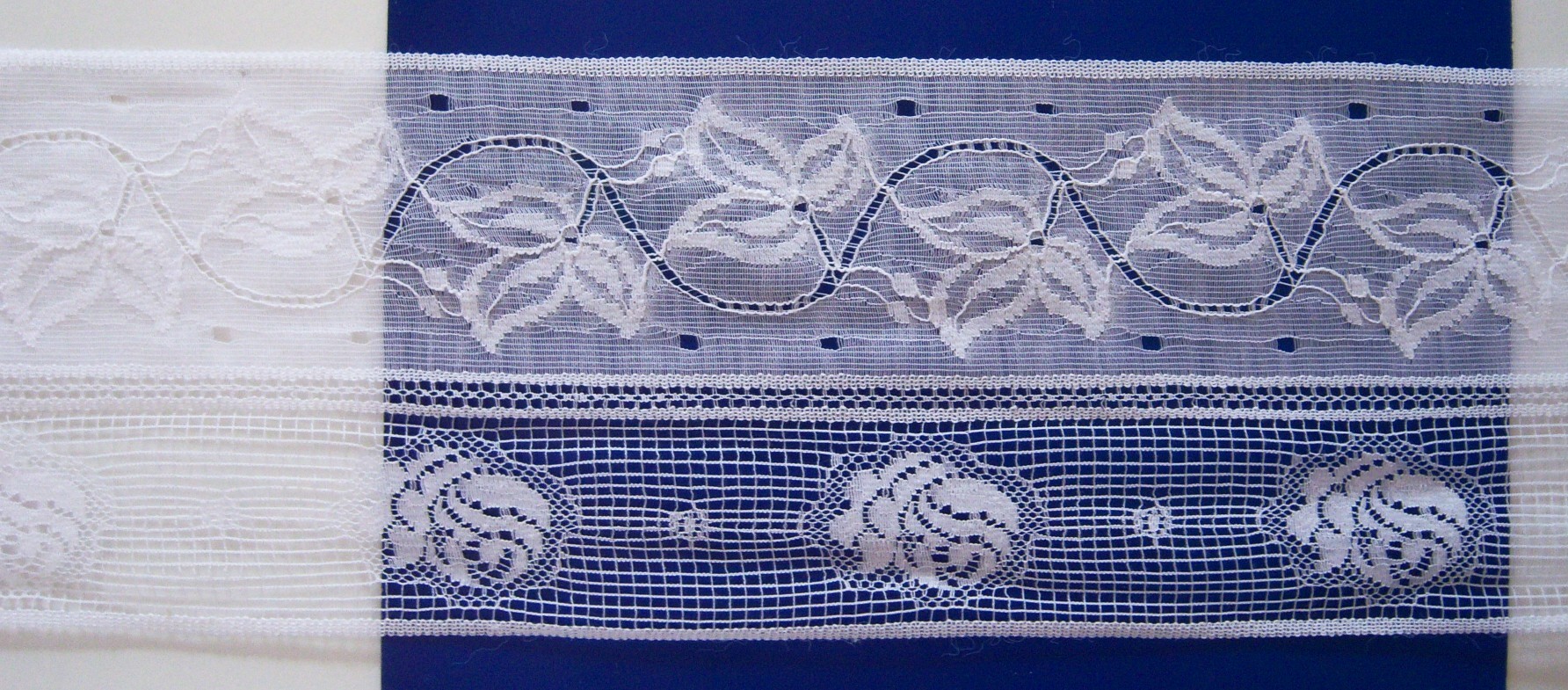 White 4 1/8" French Nylon Lace