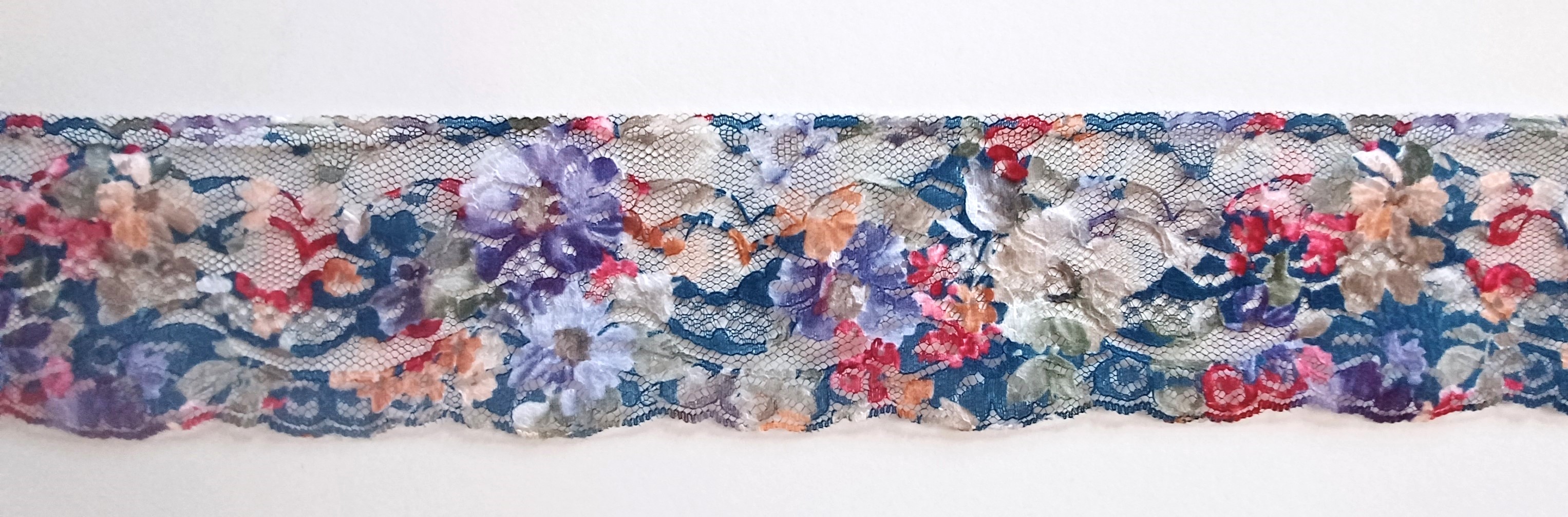 Sapphire/Lilac Print 2 3/4" Poly Lace