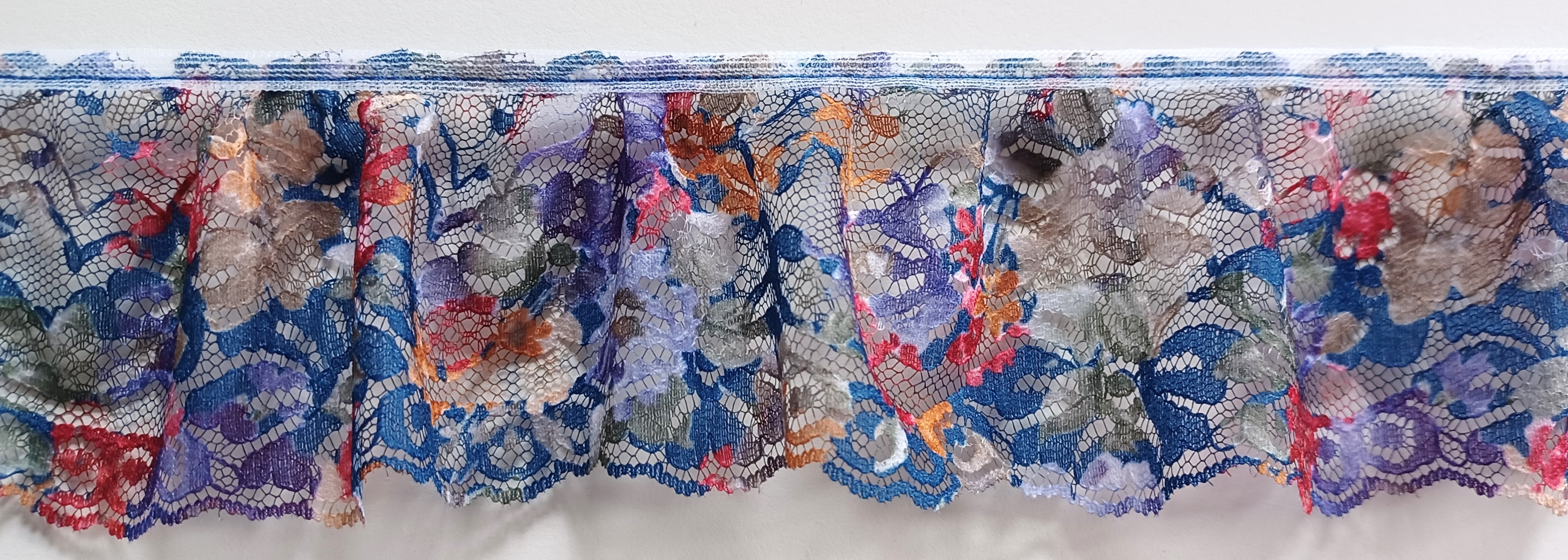 Sapphire Floral 2 3/4" Ruffled Lace