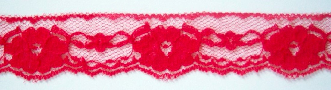 Hot Red 1 3/8" Nylon Lace