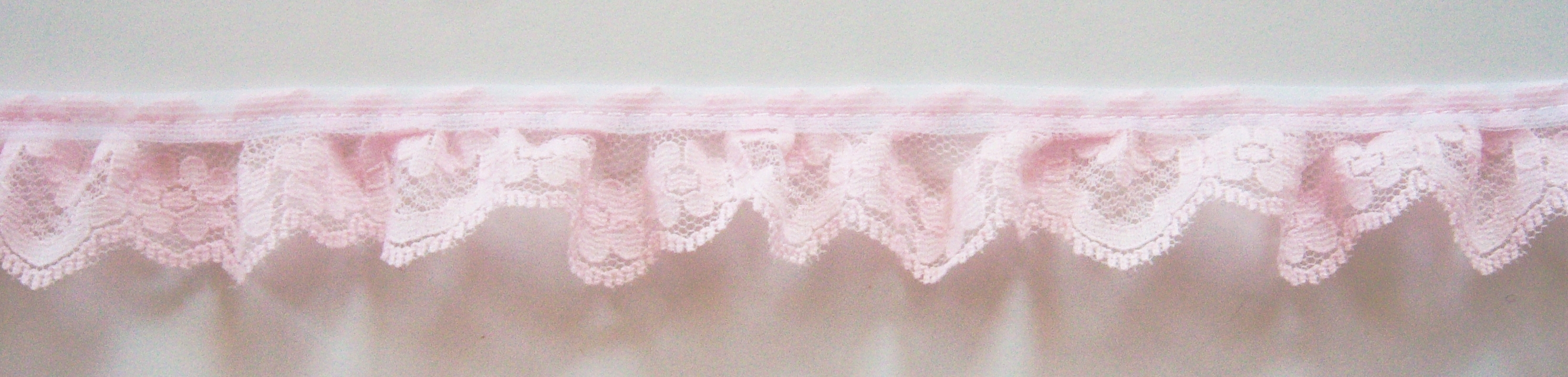 Baby Pink 1 1/8" Ruffled Lace