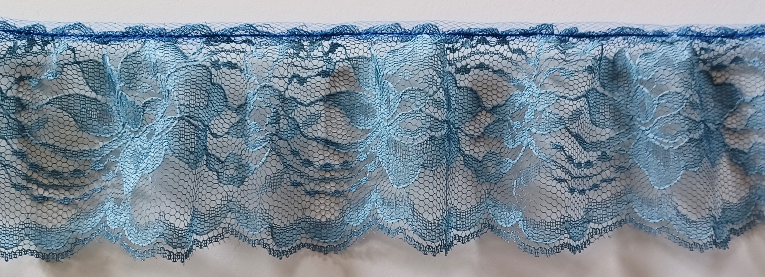 Antique Blue 3" Ruffled Lace