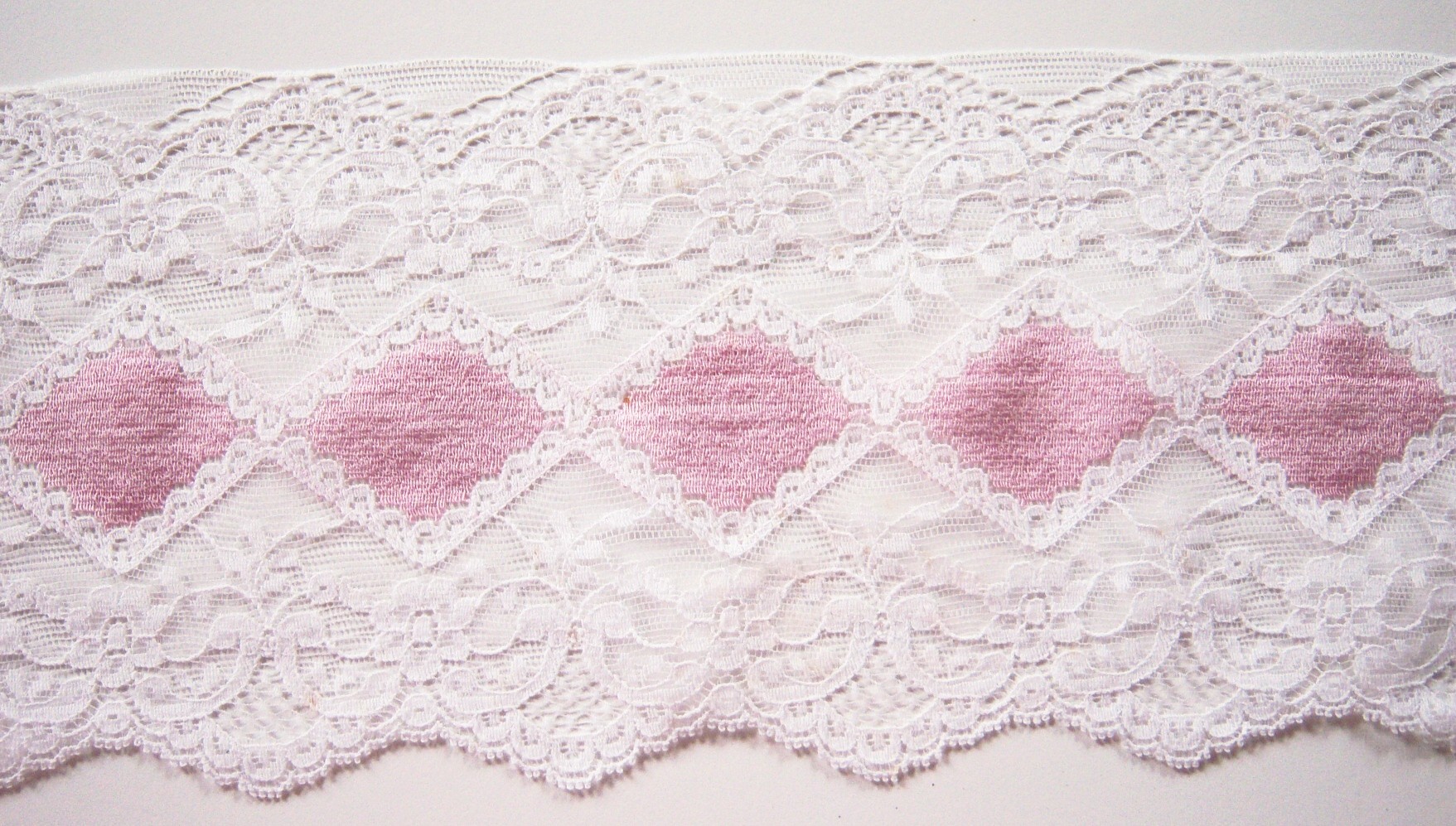 White/Pink 5" Nylon Lace