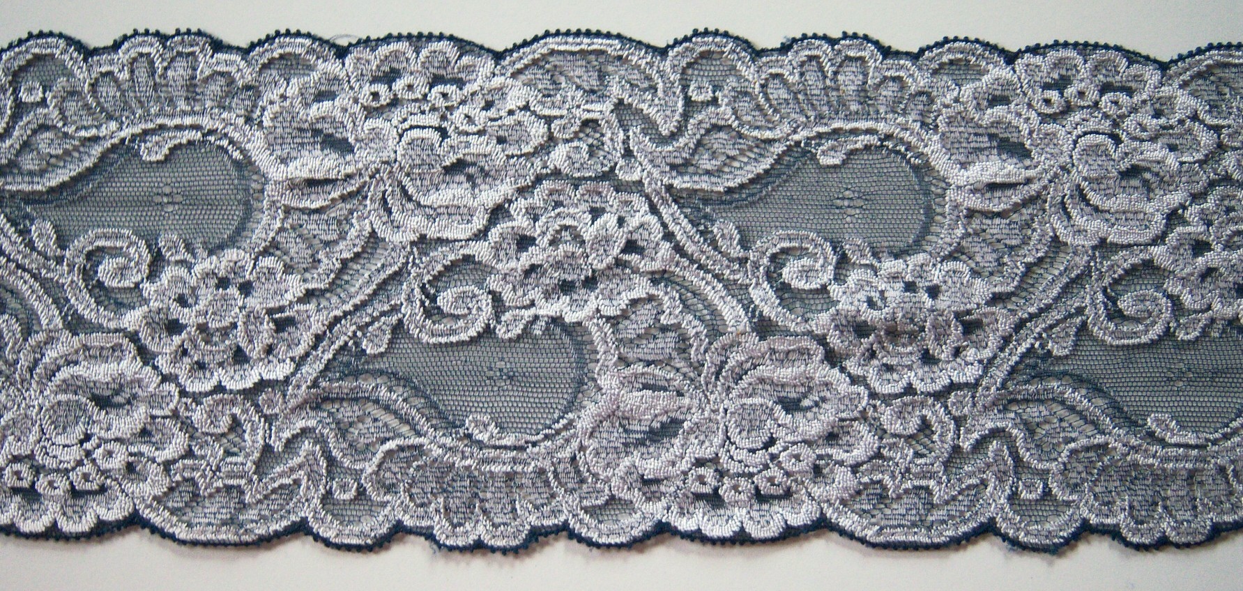 White/Silver/Navy 5" Lace