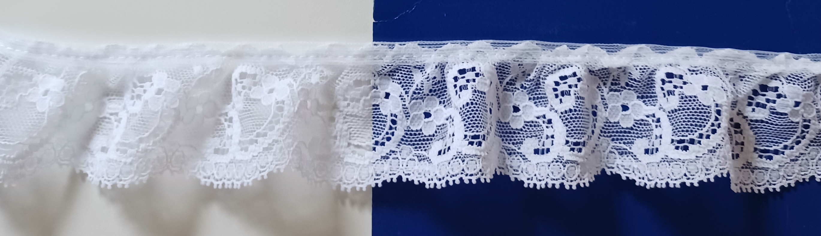 White 1 3/4" Ruffled French Lace